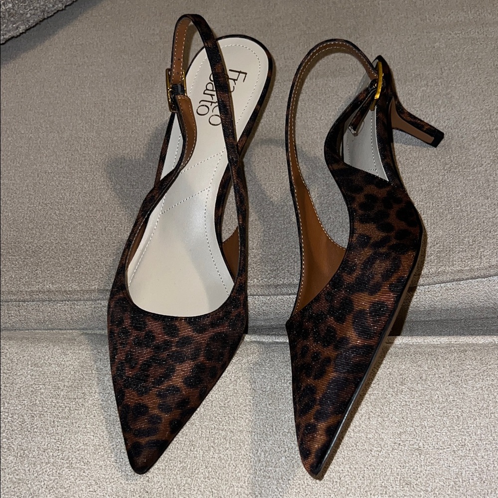 Franco Sarto Brown Leopard Heels